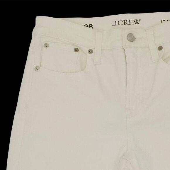 J Crew Jeans Womens 28 White Mid Rise Skinny 9" Toothpick Stretch Denim Pants - Picture 3 of 13